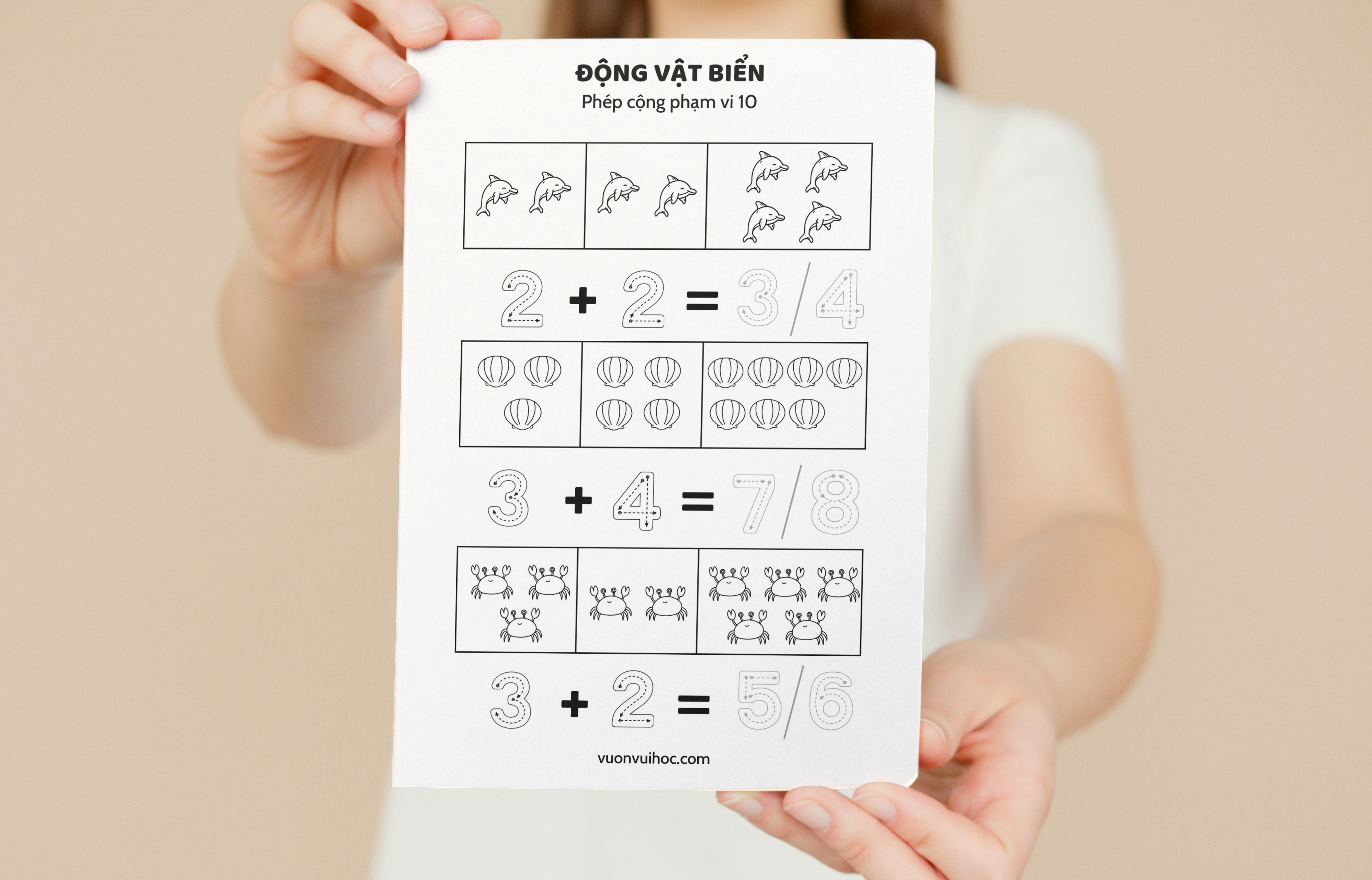 Phiếu học vui – Phép cộng phạm vi 10