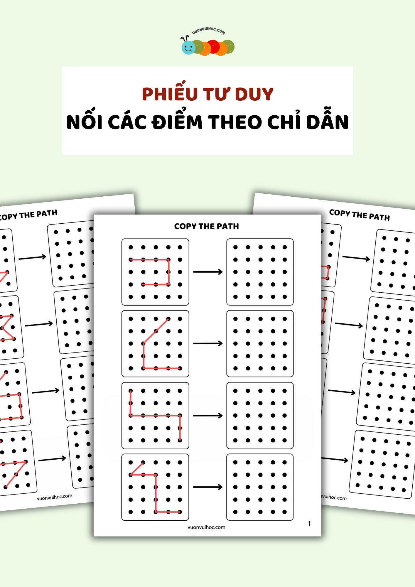 phiếu tư duy – nối các điểm theo chỉ dẫn