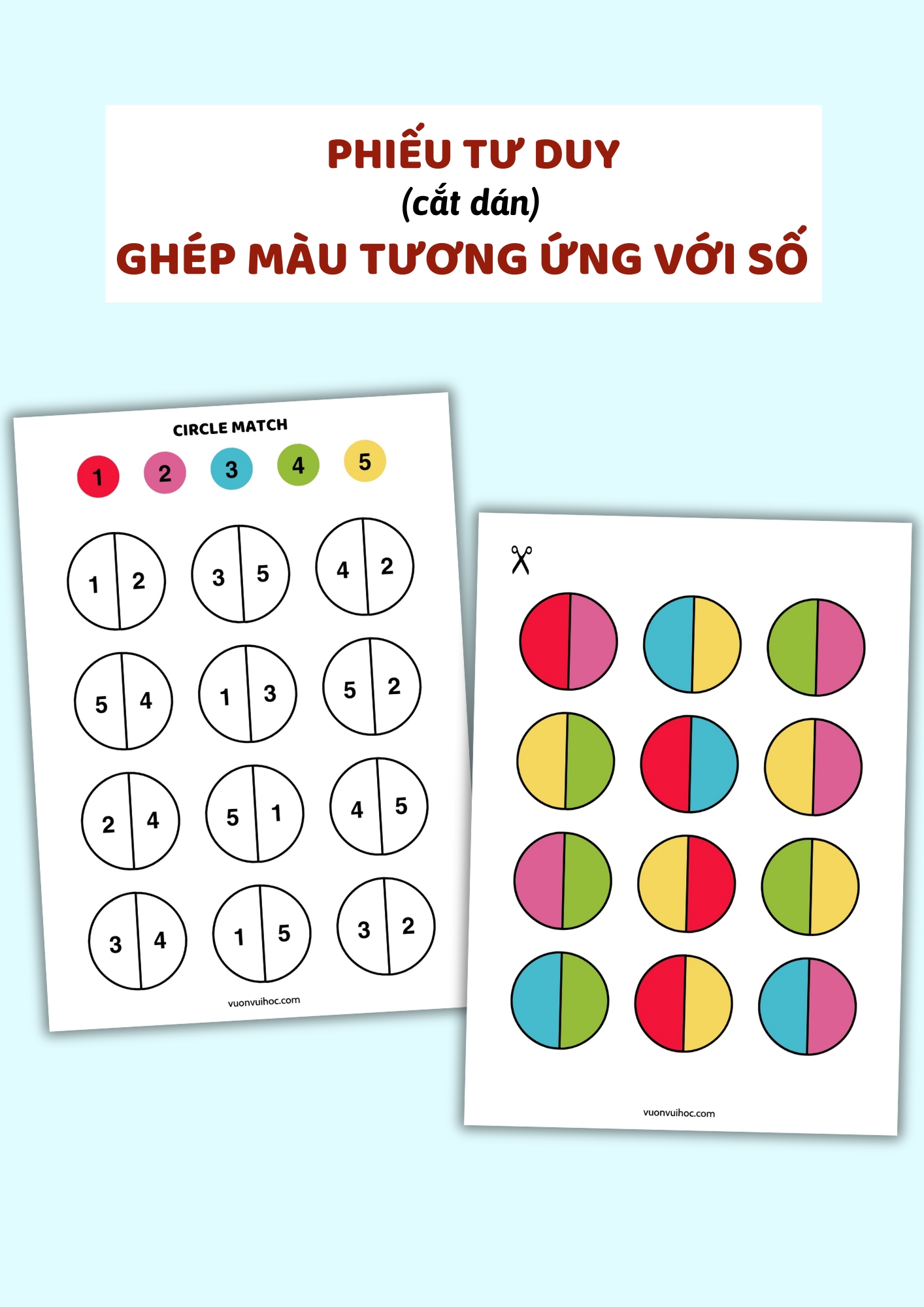 Phiếu tư duy – Ghép màu tương ứng với số